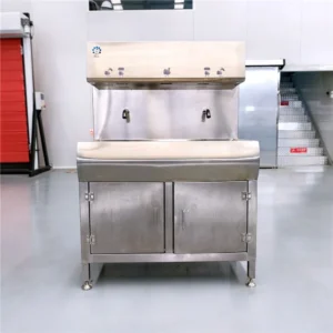 Two-Station Cabinet Hand-Washing Sink – Square Basin image 2