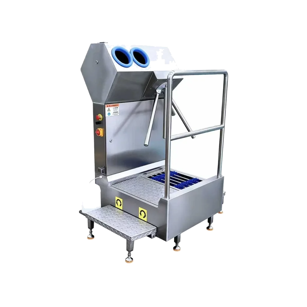 Single-Person Hand Sanitizing Mini Boot Washer – Open Guardrail Type