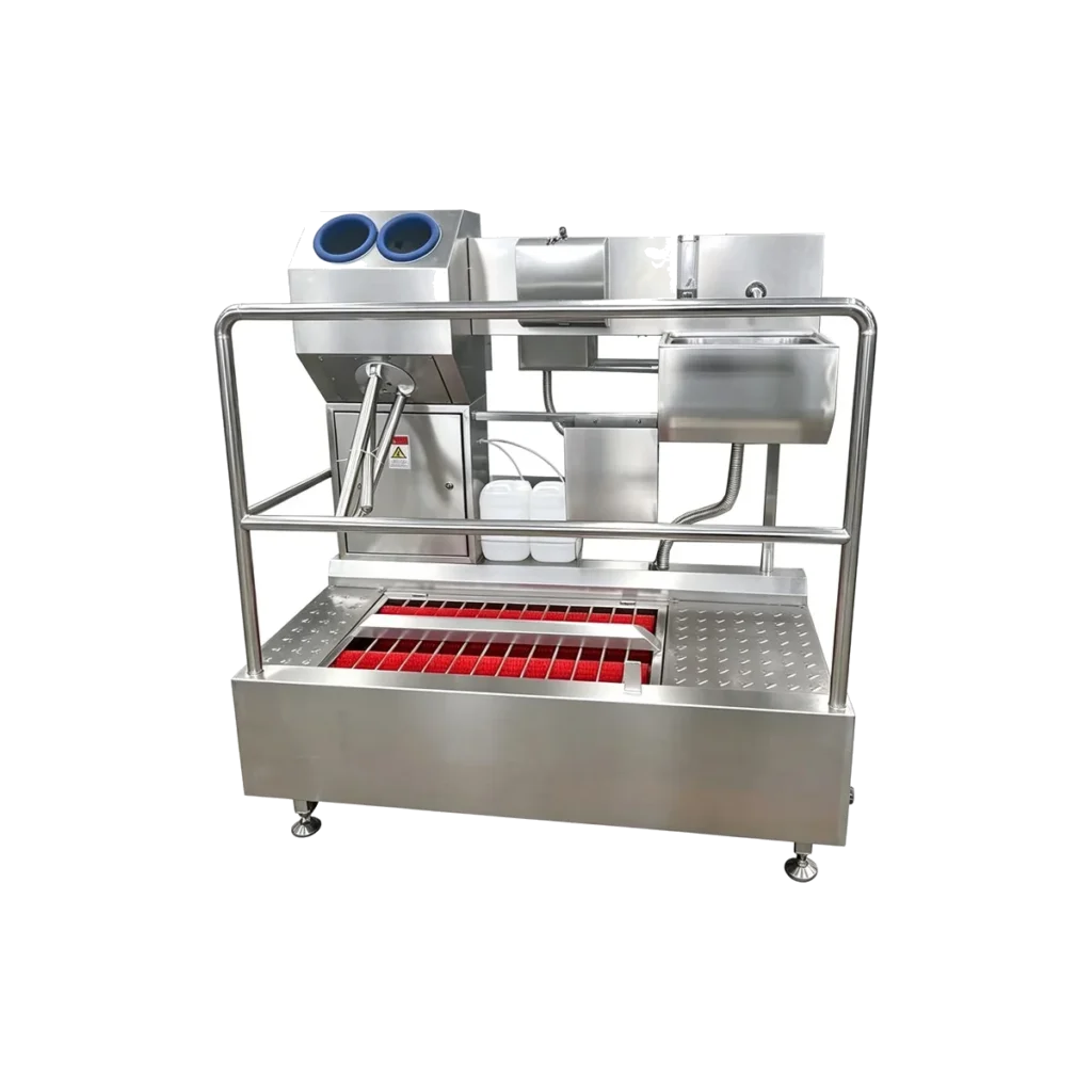 Hand-Wash Sink Type Boot-Sole Washer with Disinfection & Access Control – Wastebasket Type